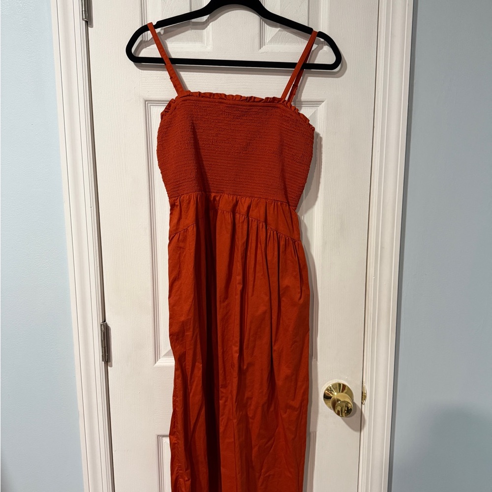 Orange Old Navy Smocked Maxi Dress